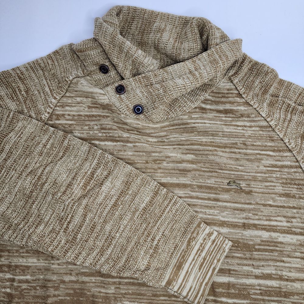 A. Tiziano Sweater Men's 2XL Pullover Button‎ Collared Knit Brown